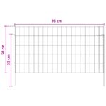 vidaXL Záhradný plot s kolíkmi 24 pcs 95 x 50 cm Mesh Pozinkovaná oceľ – Obrázok 8