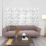 vidaXL Nástenné panely 48 pcs Diamond Biele 50 x 50 cm XPS Pena