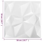 vidaXL Nástenné panely 12 pcs Origami Biele 50 x 50 cm XPS Pena – Obrázok 5