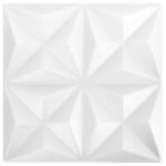 vidaXL Nástenné panely 24 pcs Origami Biele 50 x 50 cm XPS Pena – Obrázok 4
