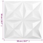 vidaXL Nástenné panely 48 pcs Origami Biele 50 x 50 cm XPS Pena – Obrázok 5