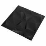 vidaXL Nástenné panely 24 pcs Diamond Čierny 50 x 50 cm XPS Pena – Obrázok 2