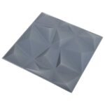 vidaXL Nástenné panely 12 pcs Diamond Šedý 50 x 50 cm XPS Pena – Obrázok 2