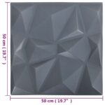 vidaXL Nástenné panely 12 pcs Origami Šedý 50 x 50 cm XPS Pena – Obrázok 5