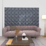 vidaXL Nástenné panely 24 pcs Origami Šedý 50 x 50 cm XPS Pena