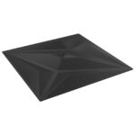 vidaXL Nástenné panely Hviezda 48 pcs Čierny Star 50 x 50 cm XPS Pena