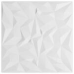 vidaXL Nástenné panely 24 pcs Biela 50 x 50 cm XPS Pena – Obrázok 3