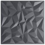 vidaXL Nástenné panely 48 pcs Amethyst Šedý 50 x 50 cm XPS Pena – Obrázok 3