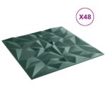 vidaXL Nástenné panely 48 pcs Amethyst Zelený 50 x 50 cm XPS Pena – Obrázok 2