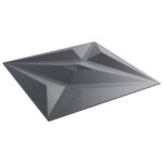 vidaXL Nástenné panely Hviezda 12 pcs Star Šedý 50 x 50 cm XPS Pena