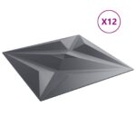 vidaXL Nástenné panely Hviezda 12 pcs Star Šedý 50 x 50 cm XPS Pena – Obrázok 2