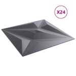 vidaXL Nástenné panely Hviezda 24 pcs Star Šedý 50 x 50 cm XPS Pena – Obrázok 2