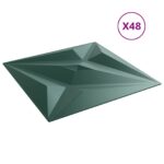 vidaXL Nástenné panely Hviezda 48 pcs Star Zelený 50 x 50 cm XPS Pena – Obrázok 2