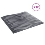 vidaXL Nástenné panely 12 pcs Kameňovo šedá 50 x 50 cm XPS Pena – Obrázok 2