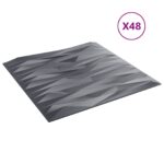 vidaXL Nástenné panely 48 pcs Kameňovo šedá 50 x 50 cm XPS Pena – Obrázok 2