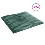 vidaXL Nástenné panely 24 pcs Stone Zelený 50 x 50 cm XPS Pena – Obrázok 2