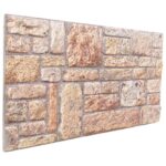 vidaXL Nástenné panely 10 pcs Svetlohnedá a biela 100 x 50 cm EPS pena
