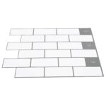 vidaXL Subway dlažba 10 pcs Biela šedá 30 x 30 cm Polyuretán a PET – Obrázok 3
