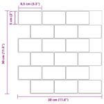vidaXL Subway dlažba 20 pcs Biela šedá 30 x 30 cm Polyuretán a PET – Obrázok 10