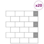 vidaXL Subway dlažba 20 pcs Biela šedá 30 x 30 cm Polyuretán a PET – Obrázok 2