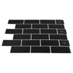 vidaXL Subway dlažba 50 pcs Čierna 30 x 30 cm Polyuretán a PET – Obrázok 3