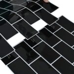 vidaXL Subway dlažba 50 pcs Čierna 30 x 30 cm Polyuretán a PET – Obrázok 7