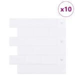vidaXL Subway dlažba 10 pcs Biela 30 x 30 cm Polyuretán a PET – Obrázok 2