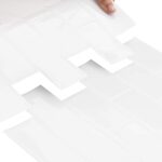 vidaXL Subway dlažba 10 pcs Biela 30 x 30 cm Polyuretán a PET – Obrázok 7