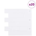 vidaXL Subway dlažba 20 pcs Biela 30 x 30 cm Polyuretán a PET – Obrázok 2