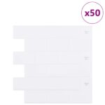 vidaXL Subway dlažba 50 pcs Biela 30 x 30 cm Polyuretán a PET – Obrázok 2