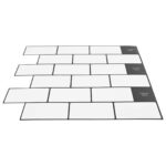 vidaXL Subway dlažba 20 pcs Biela čierna 30 x 30 cm Polyuretán a PET – Obrázok 3