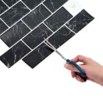 vidaXL Subway dlažba 50 pcs Čierny mramor 30 x 30 cm Polyuretán a PET – Obrázok 5
