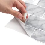 vidaXL Subway dlažba 10 pcs Biely mramor 30 x 30 cm Polyuretán a PET – Obrázok 6