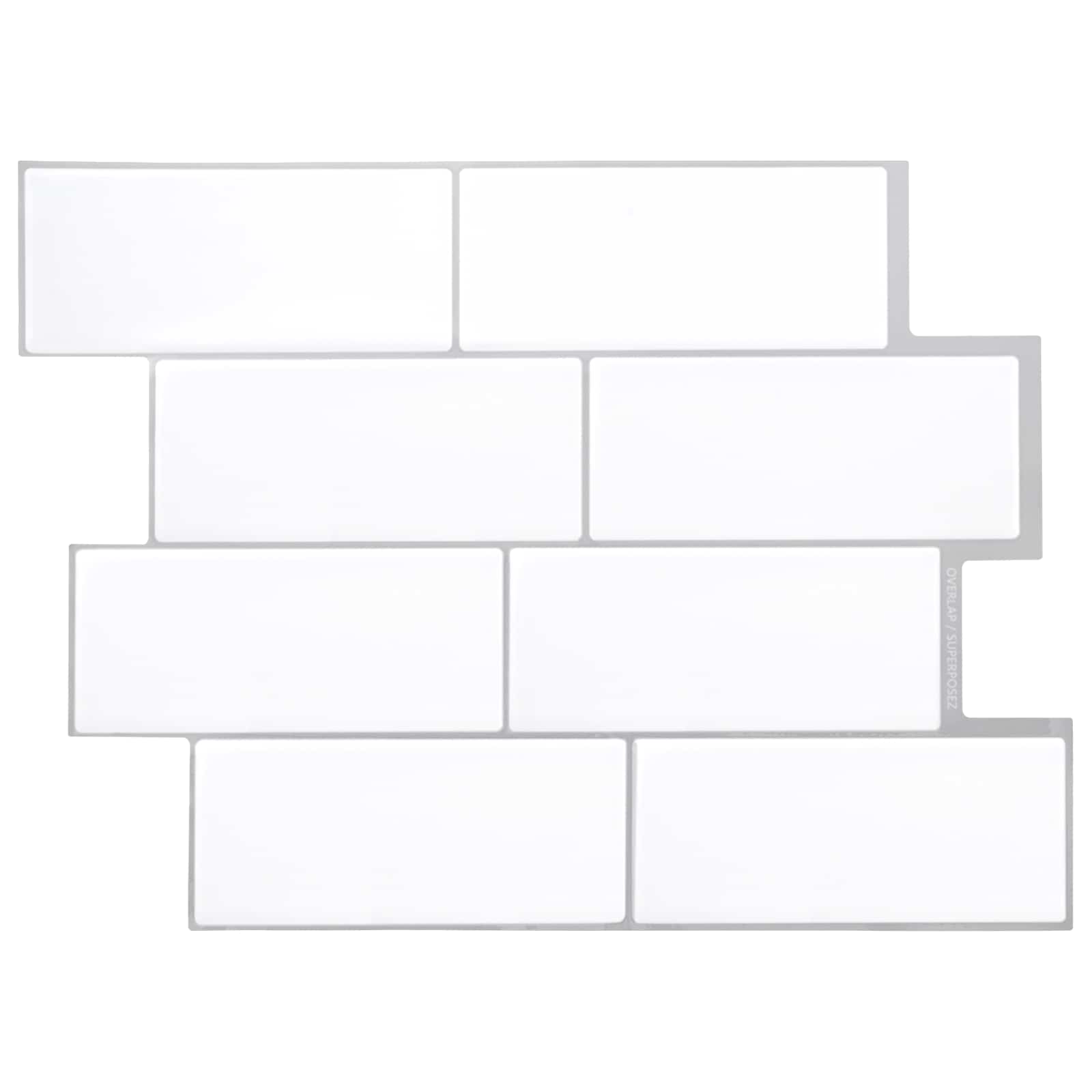 42046133_1.jpg vidaXL Subway dlažba 20 pcs Biela šedá 29 x 21 cm Polyuretán a PET – Obrázok 1