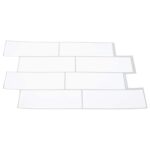 vidaXL Subway dlažba 20 pcs Biela šedá 29 x 21 cm Polyuretán a PET – Obrázok 3