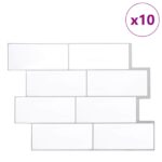 vidaXL Subway dlažba 50 pcs Biela šedá 29 x 21 cm Polyuretán a PET – Obrázok 2