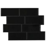 vidaXL Subway dlažba 20 pcs Čierna 29 x 21 cm Polyuretán a PET