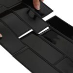 vidaXL Subway dlažba 20 pcs Čierna 29 x 21 cm Polyuretán a PET – Obrázok 7