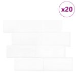 vidaXL Subway dlažba 20 pcs Biela 29 x 21 cm Polyuretán a PET – Obrázok 2