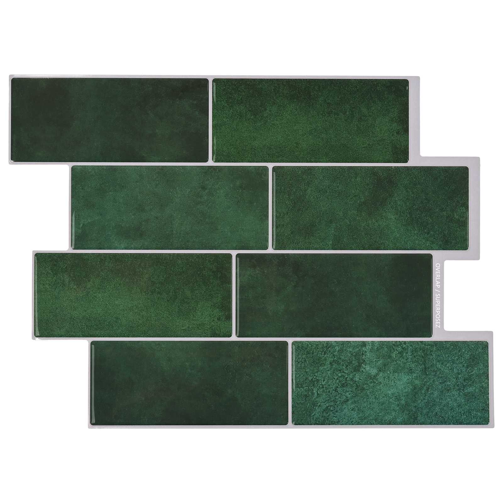 42046142_1.jpg vidaXL Subway dlažba 20 pcs Tmavozelená 29 x 21 cm Polyuretán a PET – Obrázok 1