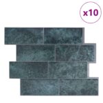 vidaXL Subway dlažba 10 pcs Modrozelená 29 x 21 cm Polyuretán a PET – Obrázok 2