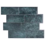 vidaXL Subway dlažba 50 pcs Modrozelená 29 x 21 cm Polyuretán a PET