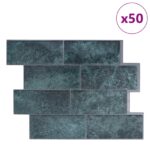 vidaXL Subway dlažba 50 pcs Modrozelená 29 x 21 cm Polyuretán a PET – Obrázok 2