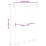 vidaXL Bočná markíza na balkón 125x250 cm, čierna – Obrázok 10