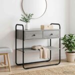 vidaXL Konzolový stôl Sivý Sonoma 80 x 40 x 75 cm Kompozitné drevo