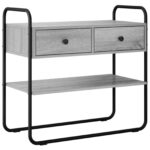 vidaXL Konzolový stôl Sivý Sonoma 80 x 40 x 75 cm Kompozitné drevo – Obrázok 2