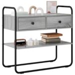 vidaXL Konzolový stôl Sivý Sonoma 80 x 40 x 75 cm Kompozitné drevo – Obrázok 3