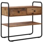 vidaXL Konzolový stôl Staré drevo 80 x 40 x 75 cm Kompozitné drevo – Obrázok 2