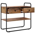 vidaXL Konzolový stôl Staré drevo 80 x 40 x 75 cm Kompozitné drevo – Obrázok 4