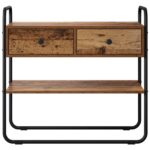 vidaXL Konzolový stôl Staré drevo 80 x 40 x 75 cm Kompozitné drevo – Obrázok 5